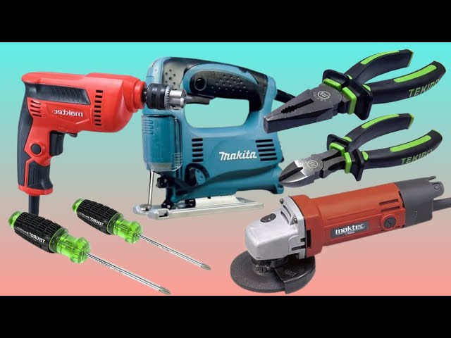 Engineering Tools collection : Jigsaw, Hammer, Pliers, Screwdriver, Gerinder