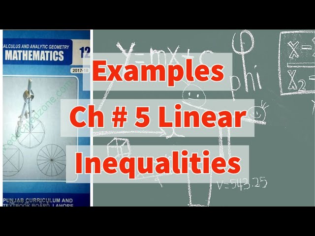 Ch 5 - Linear Inequalities-  Example chapter 5 - 12th Class Math- Smart Syllabus