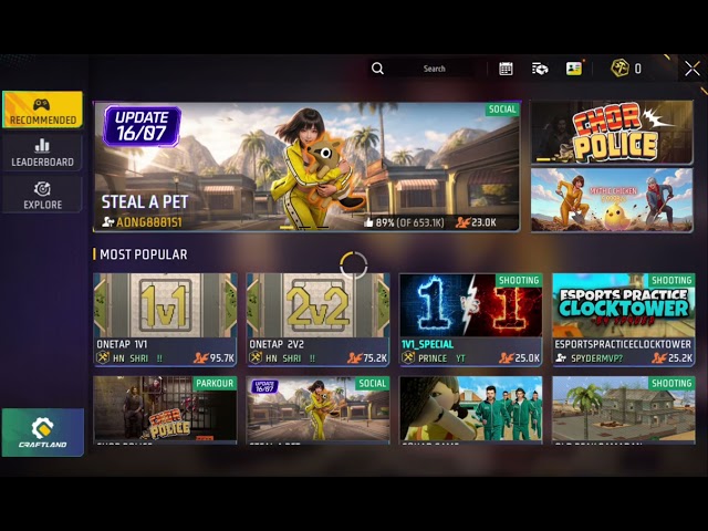 #free fire craftland map code is comment