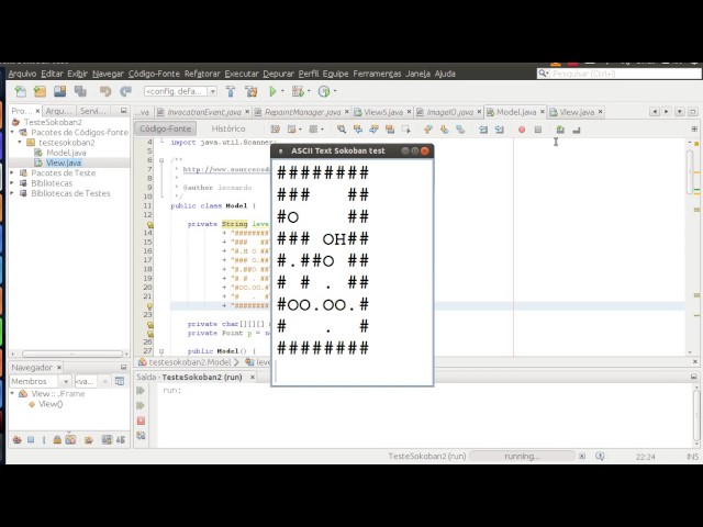Java ASCII Text Game from scratch - JTextArea ASCII Sokoban (1982) test