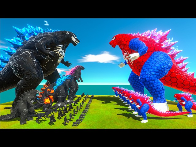 Evolution of Venom Godzilla Vs Growing Spider Godzilla Earth - Animal Revolt Battle Simulator