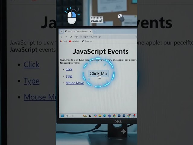 🚀 Learn JavaScript Events in 10 seconds! Make websites respond to users. #JavaScript