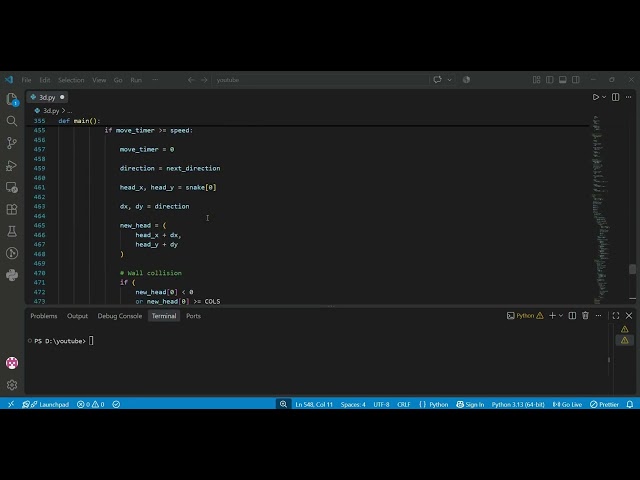 Made a Snake Game in Python! 🐍| Pygame Tutorial + Neon Graphics