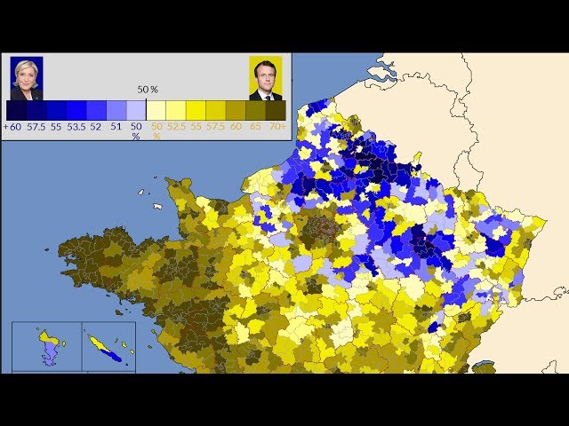 [4K HD] French Presidential Election : Maps of the second round
