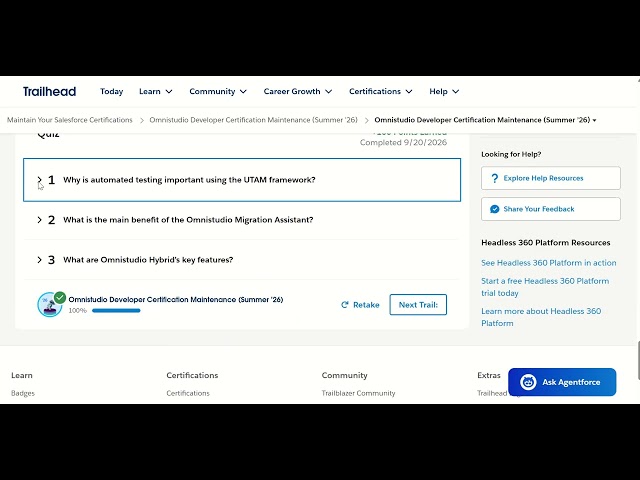 Omnistudio Developer Certification Maintenance Summer ’26