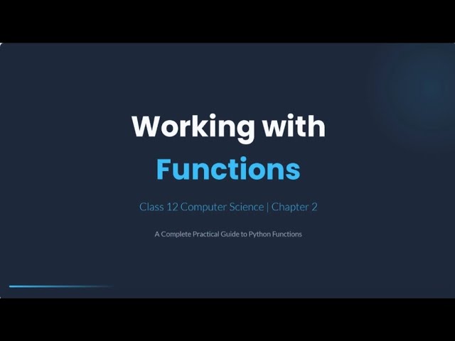 Working With Function Full Explanation
