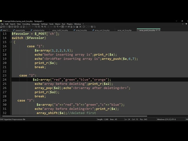PHP-Array PUSH and POP