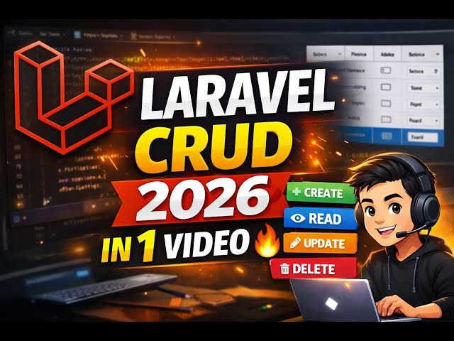 Laravel CRUD in One Video | Complete Beginner to Pro Tutorial (2026)