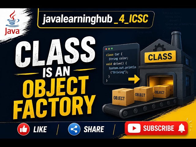Class is an object Factory in java |JavaLearningHub_4_ICSCis live