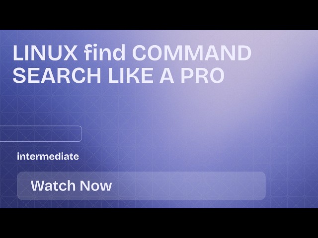Linux find Command Explained | Search Files & Directories Like a Pro | Linux Intermediate #1