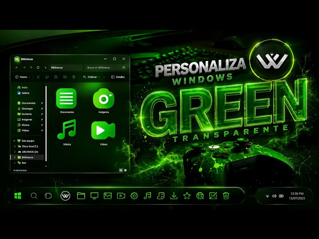 CUSTOMIZE WINDOWS GREEN TRANSPARENT