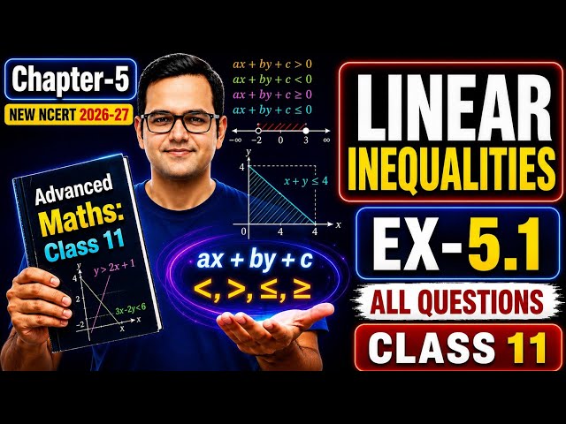 Exercise 5.1 (All Questions) | Linear Inequalities | Class 11 Maths | Ex-5.1 Q-1 to 26 | New NCERT