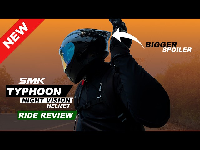 Night Vision Helmet Ride Review😍 New SMK Typhoon Revo Helmet | SMK Typhoon Day & Night Vision Visor