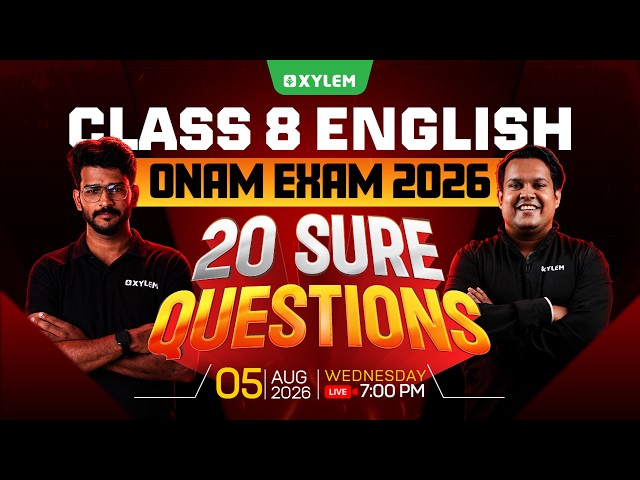 Class 8 English : Onam Exam 2026 - 20 Sure Questions | Xylem Class 8