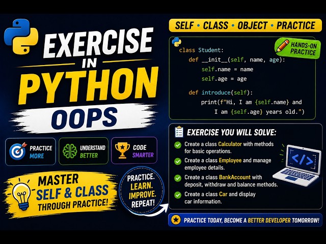 Python OOP Exercise 🚀 | Class, Object & self Practice Question