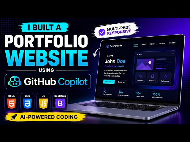 I Built a Professional Portfolio Website Using GitHub Copilot (HTML, CSS, Bootstrap & JavaScript)
