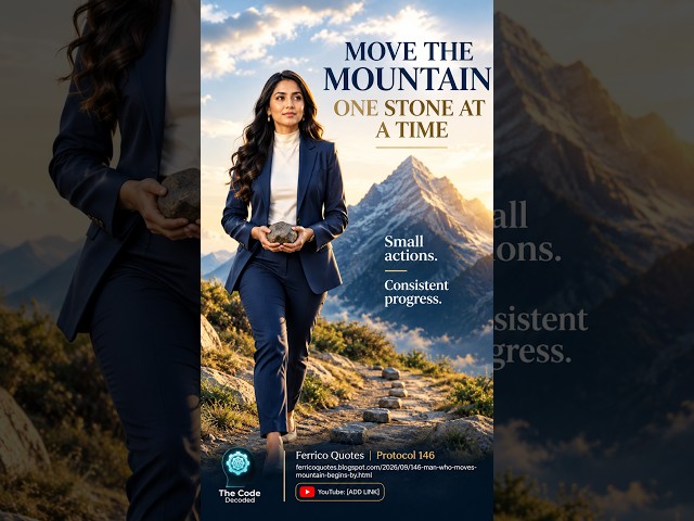 146   The man who moves a mountain begins by carrying away small stones