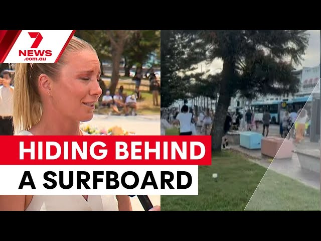 Katie Brown breaks down as she recalls moment gunmen opened fire at Bondi Beach | 7NEWS