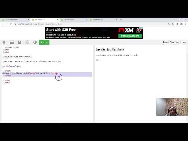 Learning by Examples in W3schools [JS Example]