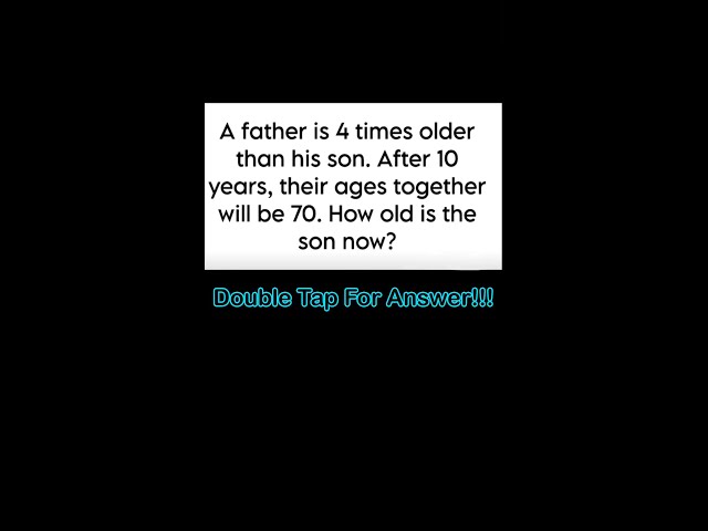 Only Smart People Can Solve This Age Riddle 🧠🤯 | Math Brain Teaser