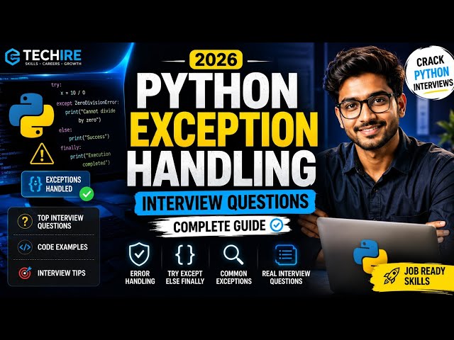 Python Exception Handling Interview Questions 2026 #techire #databaseconcepts #dataanalytics #job