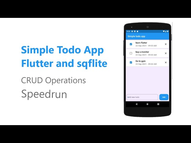 Create a simple todo app with flutter | sqflite | speedrun