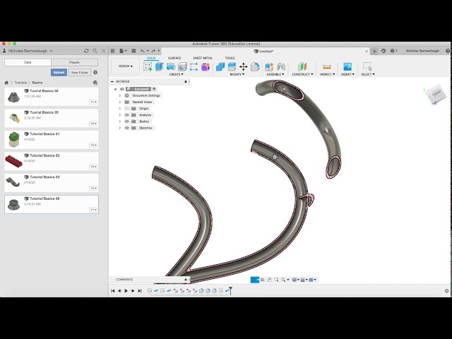 Fusion 360 Basics - Pipe Tool (Tutorial 08)
