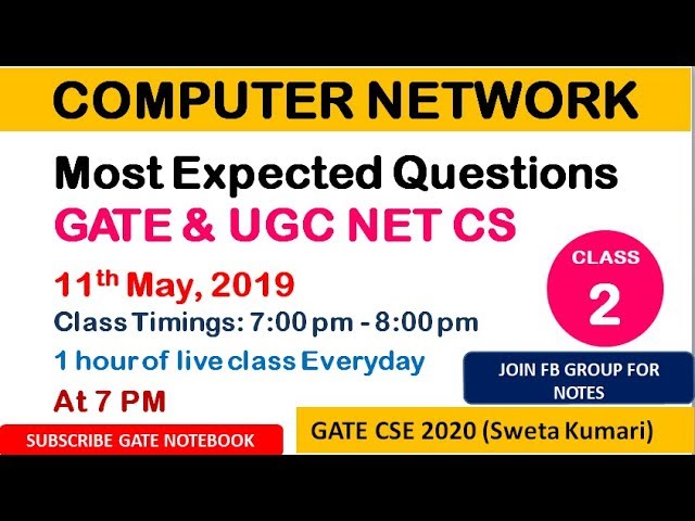 Computer Network Most Expected Questions : GATE & UGC NET CS