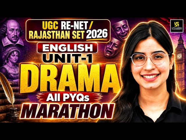 UGC NET Re-Exam /R SET 2026 | English Unit 1 | Drama All PYQs Marathon | Prerna Ma'am