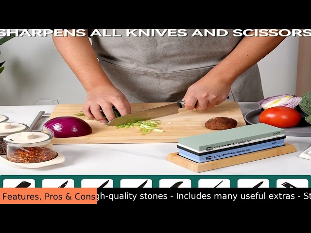 Generic 4-Side Whetstone Knife Sharpening Stone Set with Bamboo Base Review - Pros & Cons -