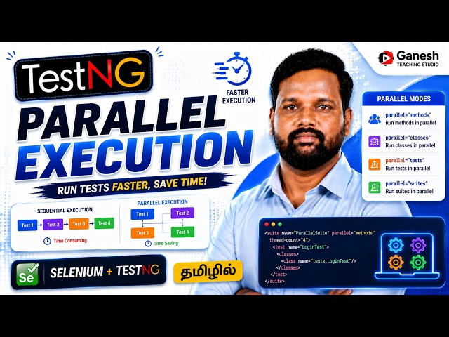 TestNG Parallel Execution in Tamil | Run Tests Faster with Parallel Testing | Selenium Tutorial