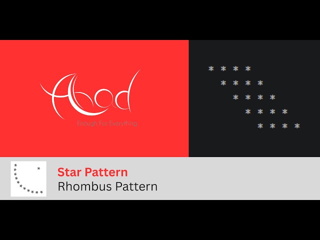 Star Pattern : Rhombus Pattern | Java