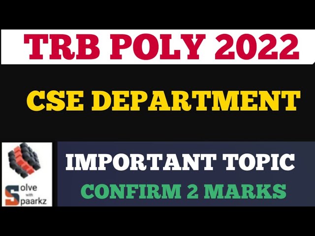 TRB POLYTECHNIC CSE & IT PREPARATION 2022 | TNEB AE CSE | ONLINE COACHING CLASSES & TEST SERIES