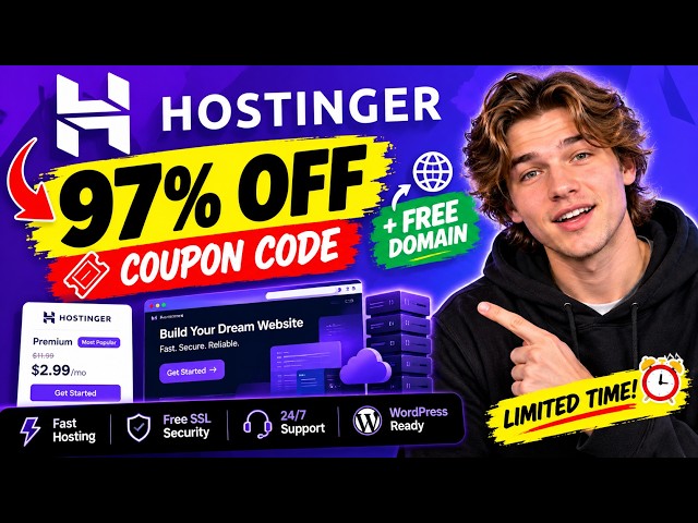 Hostinger Coupon Code 2026 🔥 97% OFF + FREE Domain (Secret Deal)