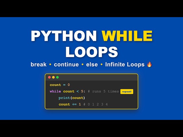 Python While Loops (Visually Explained) | Python Tutorial for Beginners #12