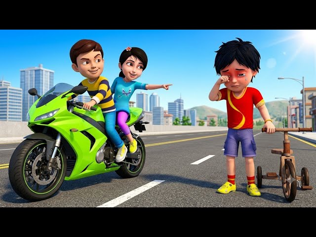 Poor Shiva vs Rich Rudra | Robotic Super Tricycle Defeated Rich Rudra's Falcon Bike | Shiva Cartoon