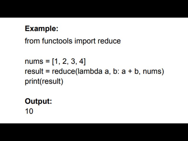 25.1 Python reduce() Example