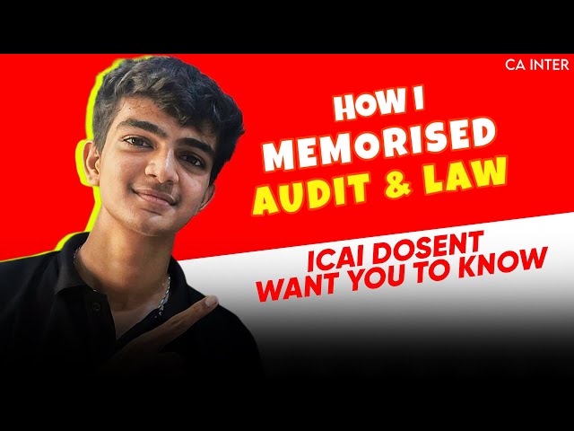 NEVER FAIL IN AUDIT & LAW 📈 CA INTER