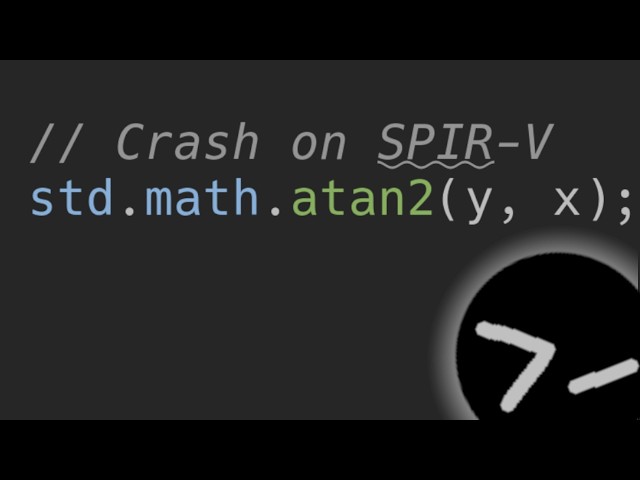 Why does atan2 crash the zig compiler? (SPIR-V only of course)