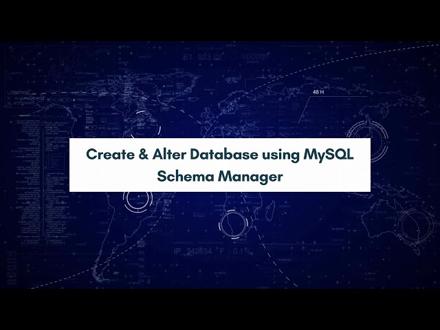 Create & Alter Database using  MySQL Schema Manager