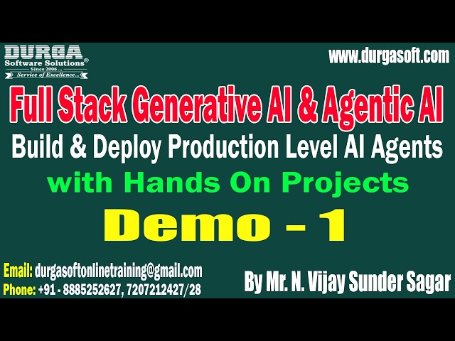 Full Stack Generative AI & Agentic AI tutorials || Demo - 1 || by Mr. N. Vijay Sunder Sagar