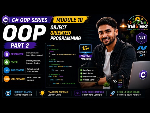 Master C# OOP Part 2 | Destructor, Static Members, this & base | Marathi