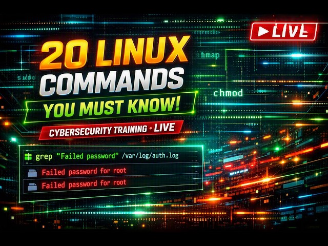 Top 20 Linux Commands Every Cybersecurity Analyst MUST Know (LIVE Training)
