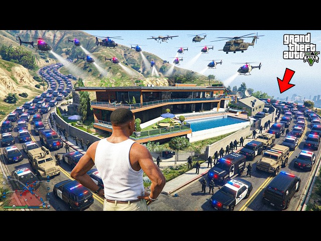 GTA 5 : Franklin's House Raided By Biggest Police Force In Gta 5 ! (GTA 5 mods)