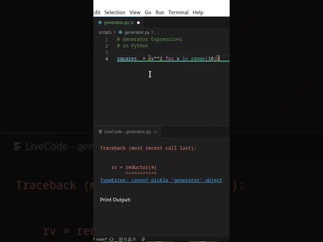 Generator Expression in Python  🐢 #shorts