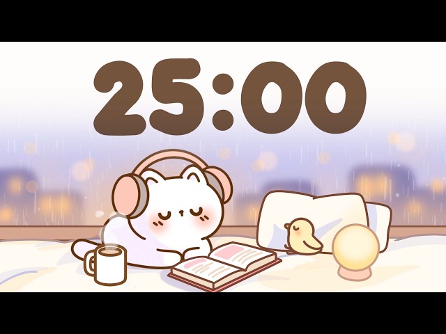 25 Minute Timer 🐱 Study Timer for Classroom Focus