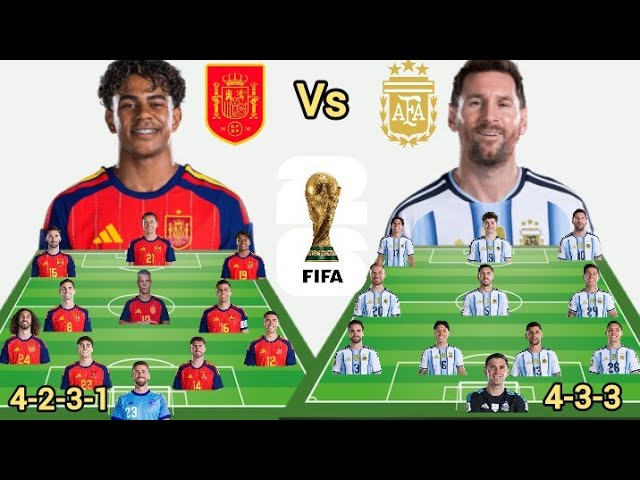 Blockbuster Clash ⚔️ ~ Spain Vs Argentina Potential Head To Head Line up in FIFA World cup 2026/2027