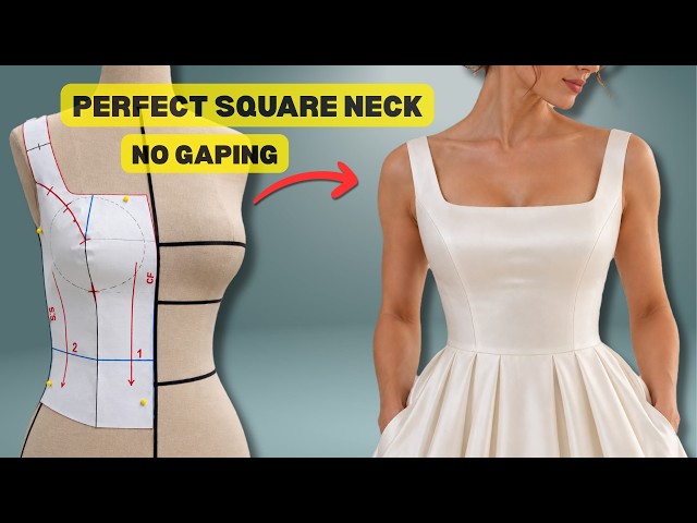 How to Draft a Perfect Square Neck Corset | No Gaping | Beginner Friendly
