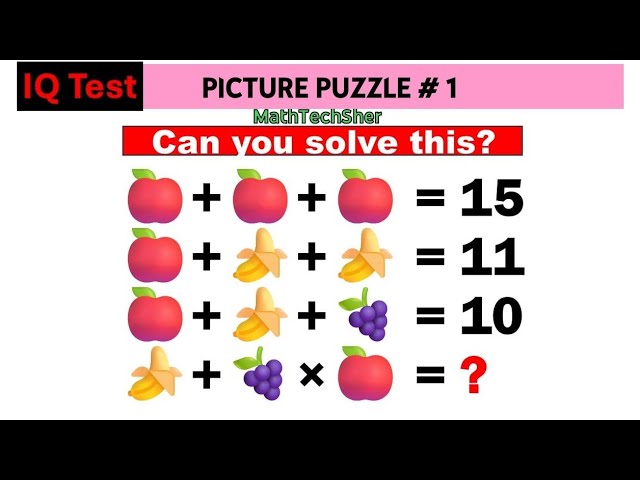Can You Solve This? IQ Test Math Picture Challenge #mathpuzzle #iqchallenge #mathbrainteaser