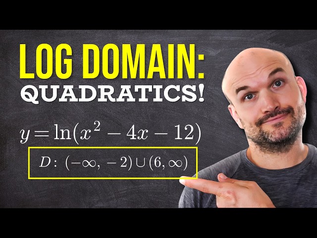 How to Find the Domain of a Logarithmic Function with a Quadratic